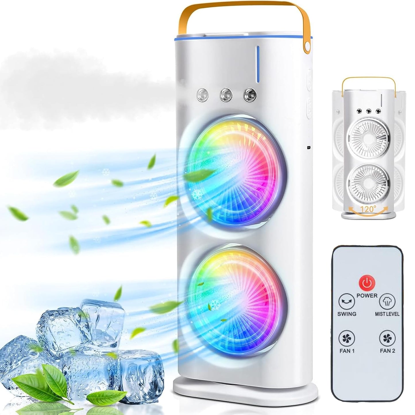 Rechargeable mini Air conditioner with USB Type-C fast charging